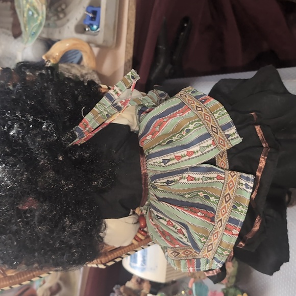 AVAILABLE -RARE Vintage Porcelain Doll Beautiful dark complexion 17" Tall - Picture 5 of 11